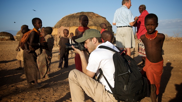 Mike flying a missionary aircraft over Africa